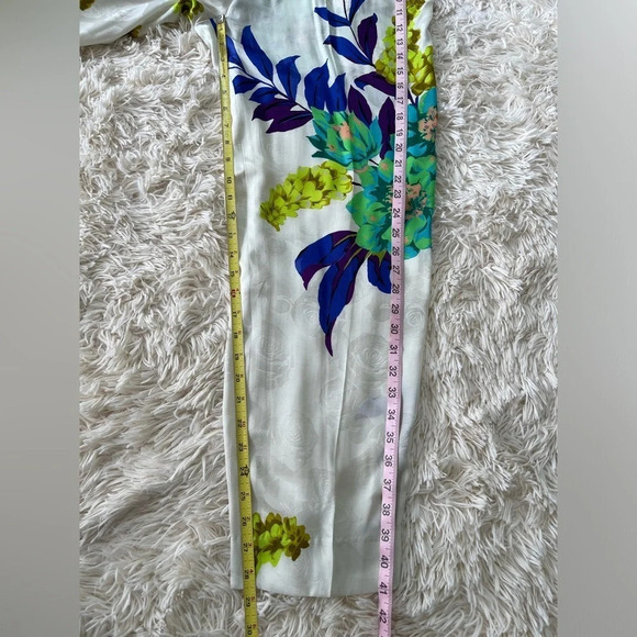 Etro floral print silk viscose blend high rise pockets white size 46/L/10 - Picture 7 of 11